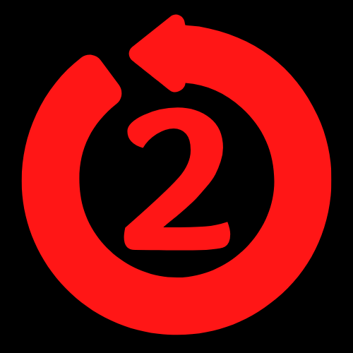 2 in a red rewind symbol